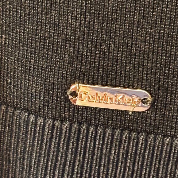 Calvin Klein Forest Green Soft Sweater Gold Button Detail Womens Size M - Picture 2 of 8